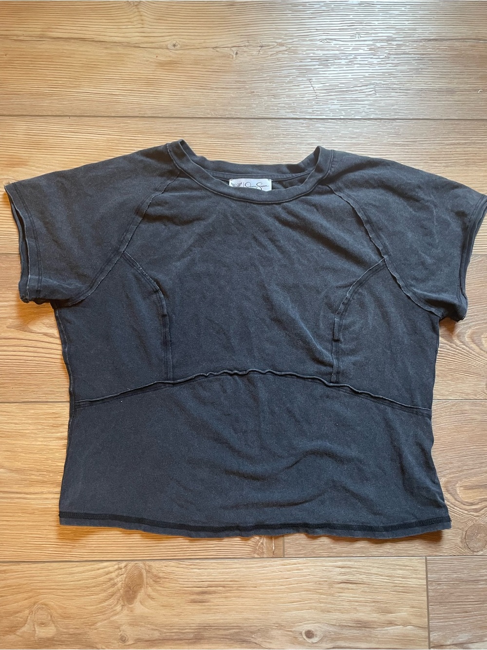 Jessica Simpson Black Short Sleeve Crop Tee